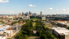 Bird's eye view of Nashville during the day